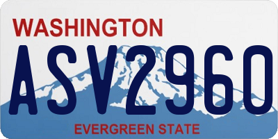 WA license plate ASV2960