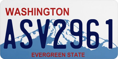 WA license plate ASV2961