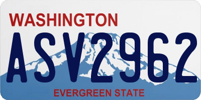 WA license plate ASV2962