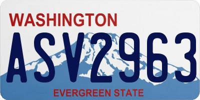 WA license plate ASV2963