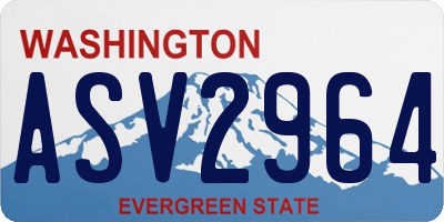 WA license plate ASV2964