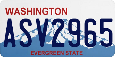 WA license plate ASV2965