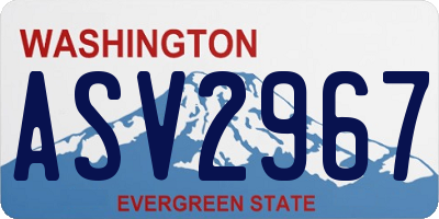 WA license plate ASV2967