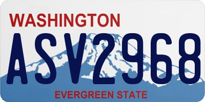 WA license plate ASV2968