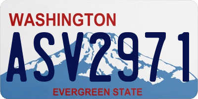 WA license plate ASV2971
