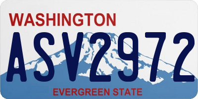 WA license plate ASV2972