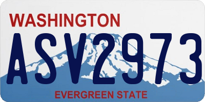 WA license plate ASV2973
