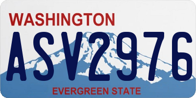 WA license plate ASV2976