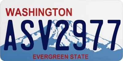 WA license plate ASV2977