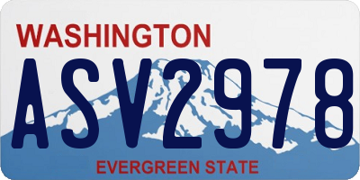 WA license plate ASV2978
