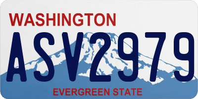 WA license plate ASV2979