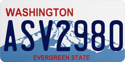 WA license plate ASV2980