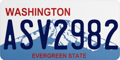 WA license plate ASV2982