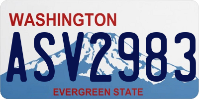 WA license plate ASV2983