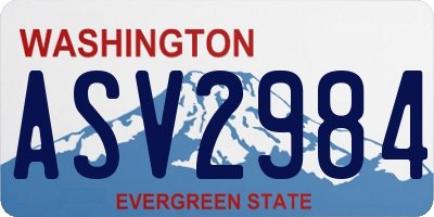 WA license plate ASV2984