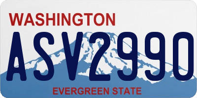 WA license plate ASV2990