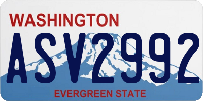 WA license plate ASV2992