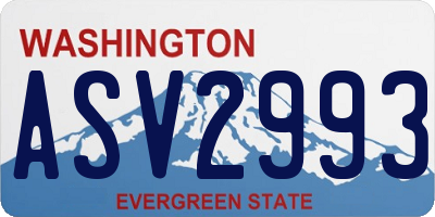 WA license plate ASV2993