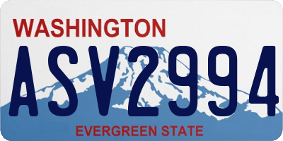 WA license plate ASV2994