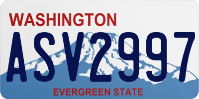 WA license plate ASV2997