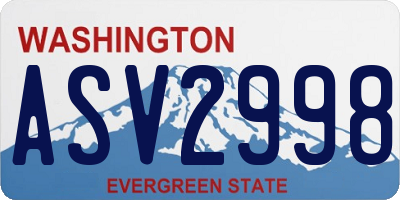 WA license plate ASV2998