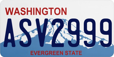 WA license plate ASV2999