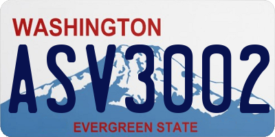 WA license plate ASV3002