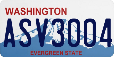 WA license plate ASV3004