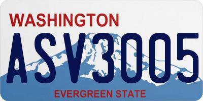 WA license plate ASV3005