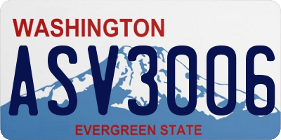 WA license plate ASV3006