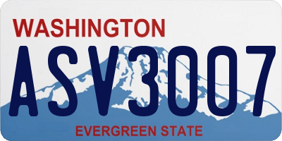 WA license plate ASV3007