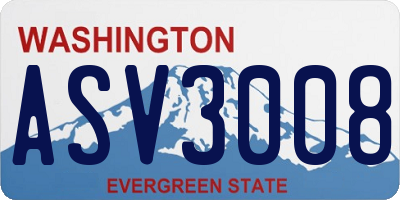 WA license plate ASV3008