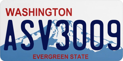WA license plate ASV3009