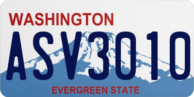 WA license plate ASV3010