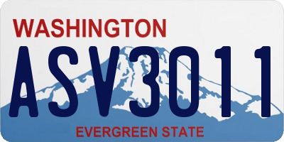 WA license plate ASV3011