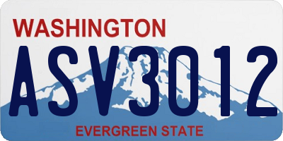 WA license plate ASV3012