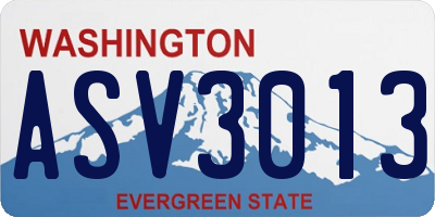 WA license plate ASV3013