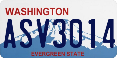 WA license plate ASV3014