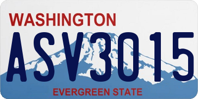 WA license plate ASV3015