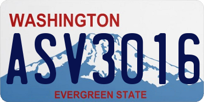 WA license plate ASV3016