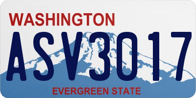 WA license plate ASV3017