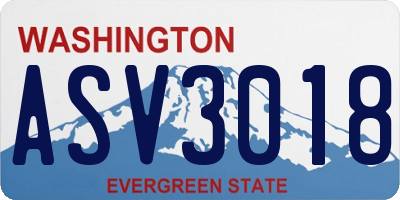 WA license plate ASV3018