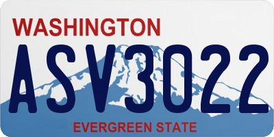 WA license plate ASV3022