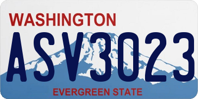 WA license plate ASV3023