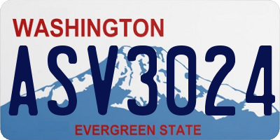 WA license plate ASV3024
