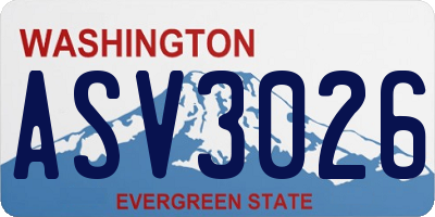 WA license plate ASV3026
