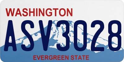 WA license plate ASV3028
