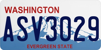 WA license plate ASV3029