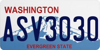 WA license plate ASV3030
