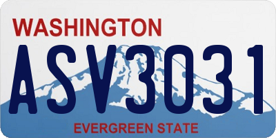 WA license plate ASV3031